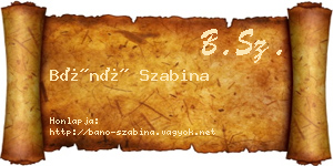 Bánó Szabina névjegykártya