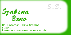 szabina bano business card