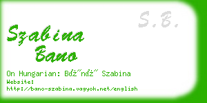 szabina bano business card